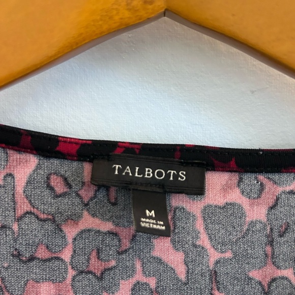 Talbots Black and Red Leopard Print Blouse - Picture 3 of 4